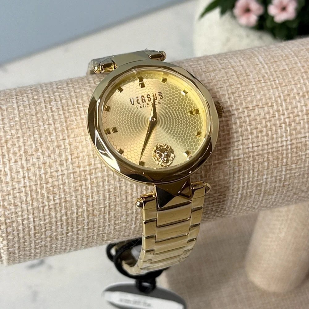 Versus Versace Women's Quartz Covent Garden Gold-Tone Stainless Steel Bracelet